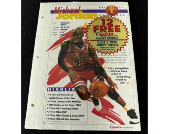 Sports Heroes Michael Jordan Joe Montana 12 Page Set New Sealed Vintage NBA NFL