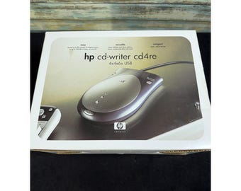 Masterizzatore CD HP cd4re, unità USB esterna, colore argento, nuovo, confezione aperta, vintage 2001