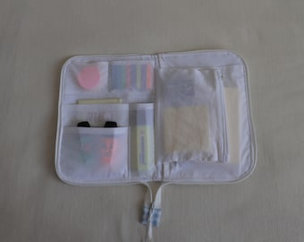 Organizer Bag, Zip Around Planner Cover, Travel Document Wallet, Pastel Card Holder Book Sleeve