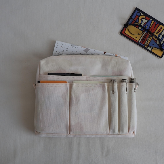 Gabardine Canvas Organizer Pouch, Tablet Tech Case, Journal Stationery Storage