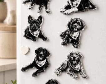 Personalisierter Hundemagnet aus Acryl | Individueller Hundemagnet | Geschenk für Hundebesitzer | Hunde Geschenk