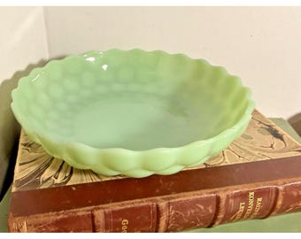 Bol para servir Fire King Jadeite Bubble Vintage de 8,5" x 3"