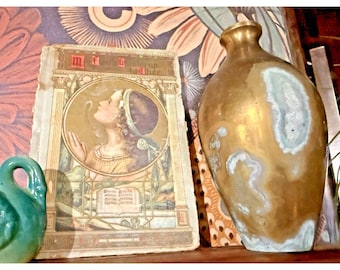 Vintage Brass Vase with Natural Verdigris Patina – MCM