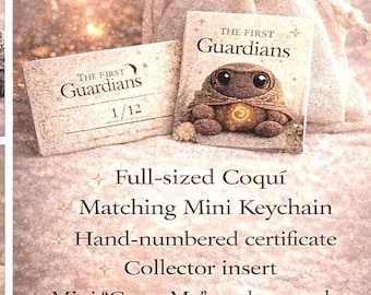 Guardian Coquí Plush + Keychain Set — Limited Spiritual Plush (Storm, Ocean, Eclipse, Ancestral) Witchy Gift, Comfort Plush