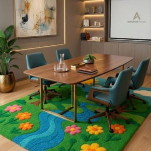 Alfombra infantil con paisaje natural – Alfombra de felpa colorida para zona de juegos – Decoración para guardería