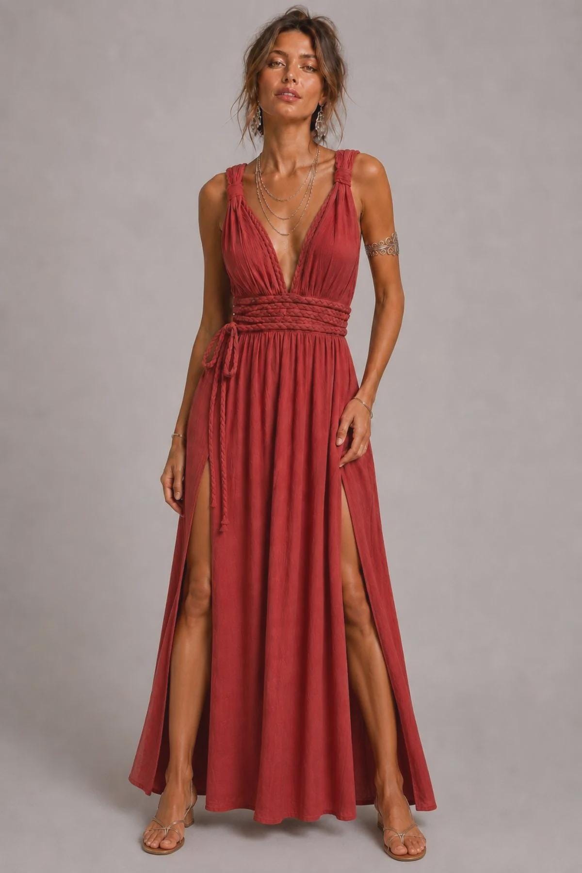 Double Slit Halter Dress - Etsy