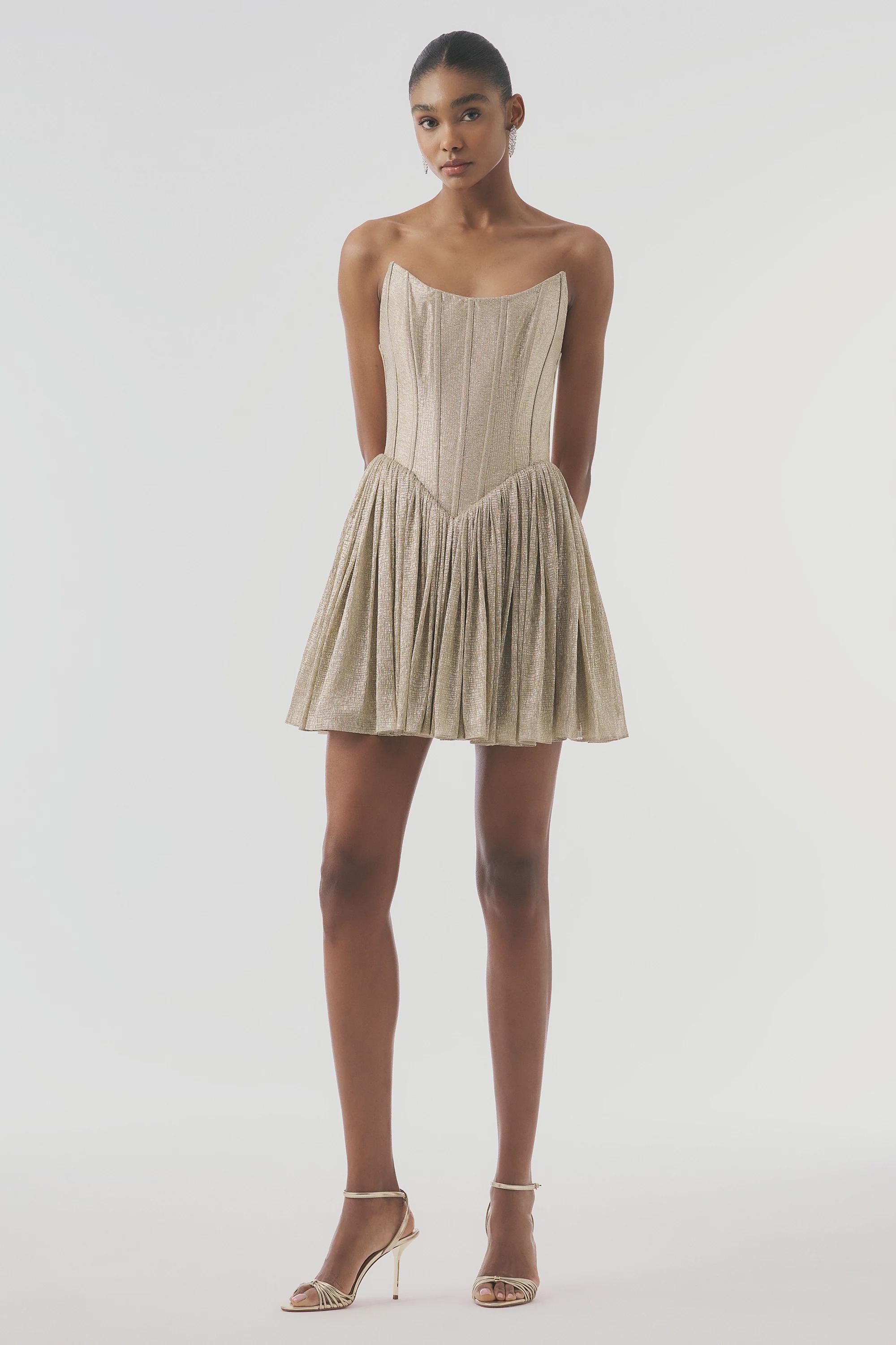 Gold Mini Bandage Dress - Etsy