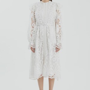 guipure long sleeve maxi dress MELODY GUIPURE LACE AND TAFFETA MAXI DRESS | CULT MIA
