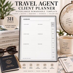 Travel Agent Client Planner | reMarkable Template | Client Booking Itinerary Planner | Travel Business