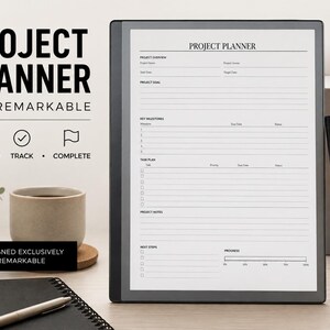 reMarkable Project Planner Template | Digital Project Management PDF | Task Tracker | Instant Download