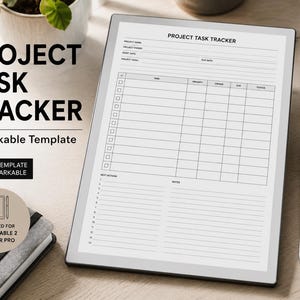 reMarkable Project Task Tracker | Digital Project Planner PDF | Task Management Template | Instant Download