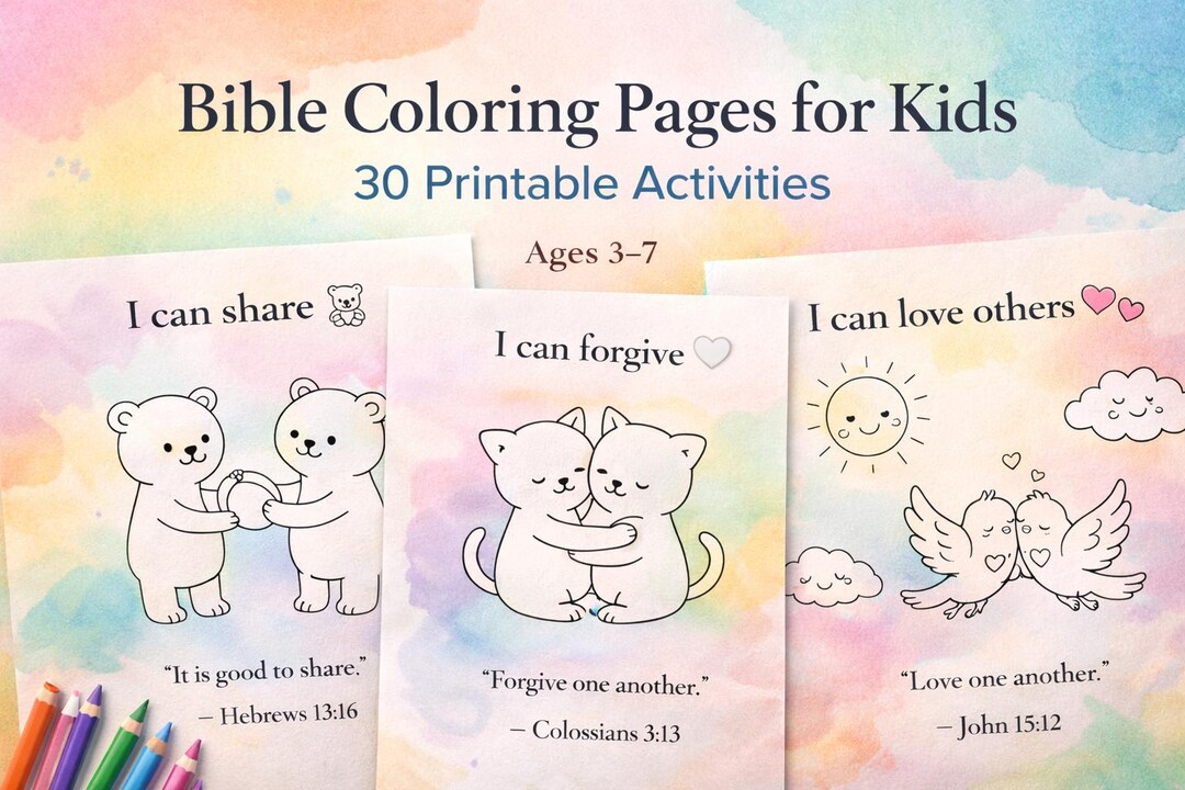 Christian Coloring Pages for Kids | Bible Verse Scripture Printable (30 ...