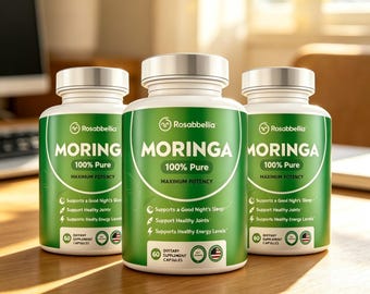 Rosabelia100% Pure Moringa Supplement – All-Natural Support for Joint Health, Energy & Sleep