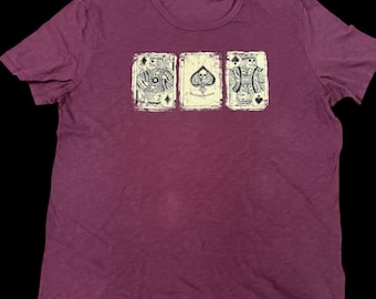 100% Cotton Sz XXL Maroon Red Men Casual Shirt, Lucky Brand NWT Playing Cards