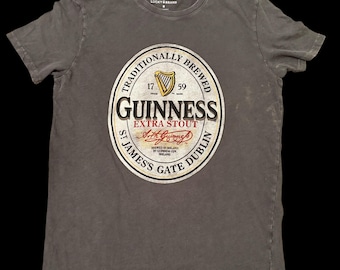 Guinness Extra Stout Lucky Brand T-Shirt, Men's Medium Cotton, Vintage Appeal