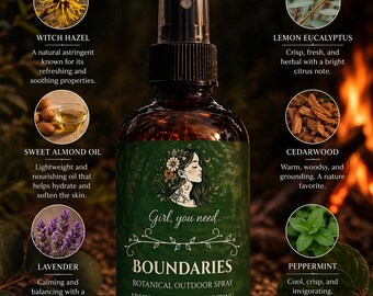 Desodorante corporal botánico para exteriores / Desodorante de verano sin DEET / Chica, necesitas límites