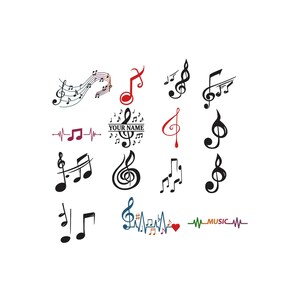 Musical Notes Embroidery, Music Signs Embroidery, Musical Notation Symbol Embroidery, Music Notes, Clefs, and Rests, 8 Size Digital Download