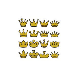 Crown Embroidery Designs, Crawn Bundle Embroidery, Royal King Queen Princess, Monogram Topper, Machine Embroidery Files, Mini Crawn, 6 Sizes