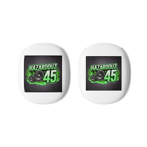Hazardouz 45 logo AirPods Max Shell Case | Green Flame Speaker Design
