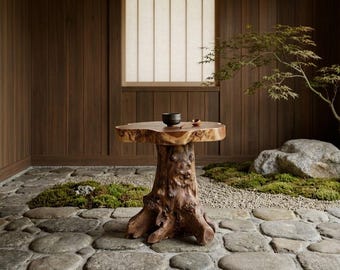 Natural Teak Root Side Table – Handcrafted Rustic Home Décor Furniture