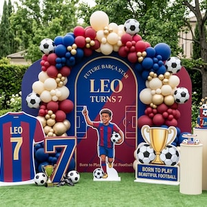Personalized Football Birthday Backdrop & Cutouts Printable Set (Digital Files)