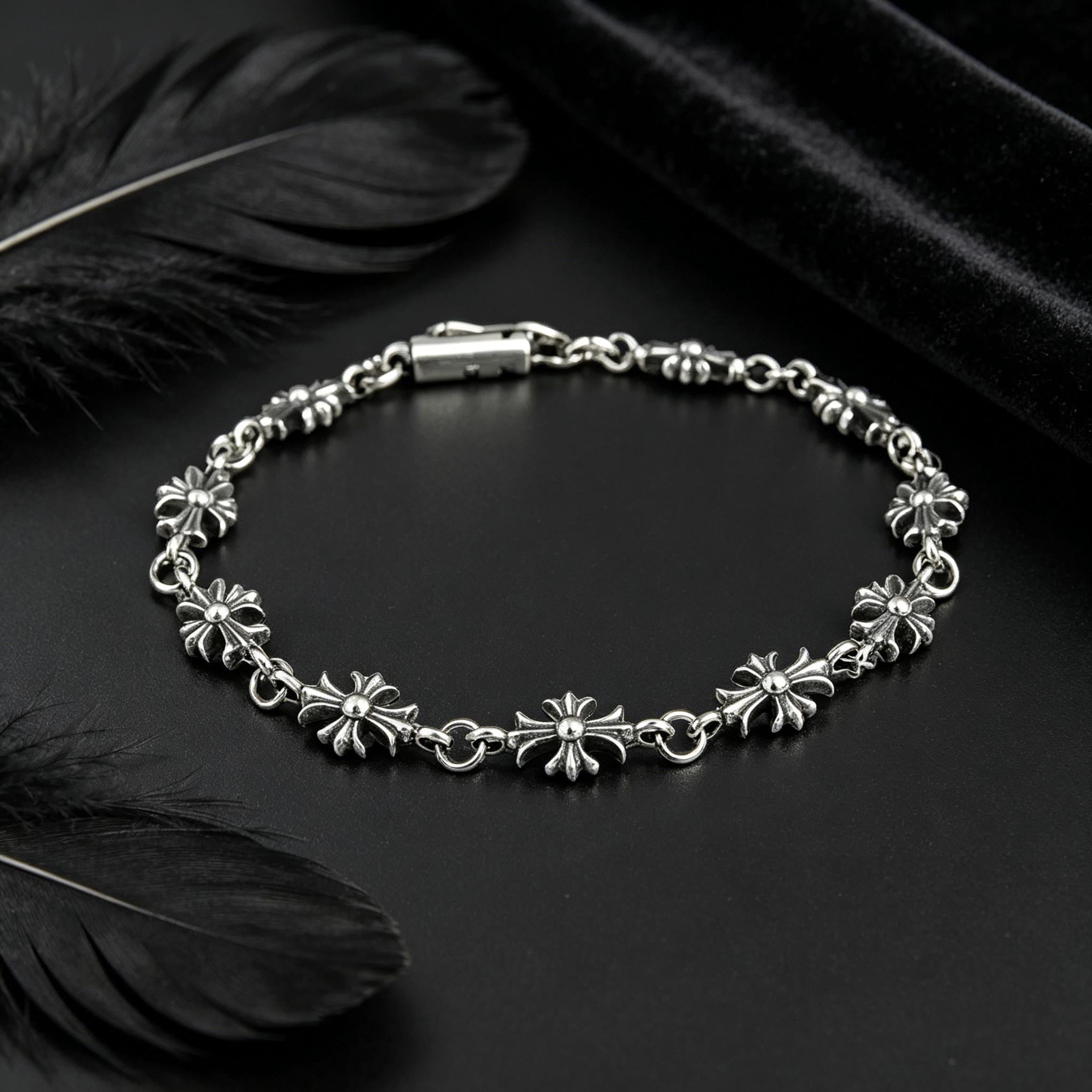 CHROME HEARTS　s925 フラワーモチーフ バングル Chrome Hearts Floral Bracelet - Etsy