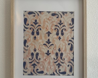 Hand-Printed Fabric Textile Art | Unique Handmade Block Print Cloth | Custom Natural Cotton Decor Piece