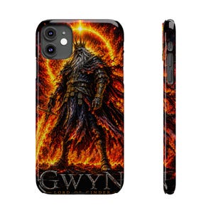 Dark Souls Gwyn Phone Case | Dark Fantasy Soulsborne Case | Gwyn Lord of Cinder | Dark Souls Gift