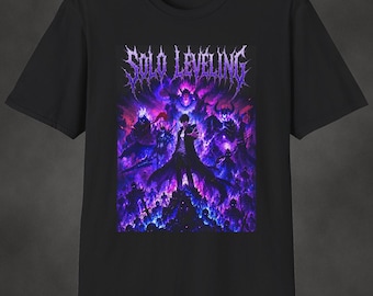 Solo Leveling Sung Jinwoo Shirt | Death Metal Anime Manhwa Tee | Arise Shadow Monarch Sung Jinwoo Solo Leveling