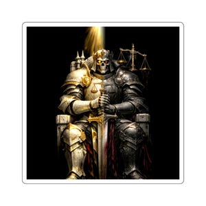 Dark Fantasy The Executioner Sticker | Gothic Decal | DnD Laptop | Medieval Art | Dark Aesthetic | Split-Face Reversed