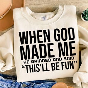 When God Made Me Svg, Funny Christian Png, Boho Hippie Christian Png, Bible Verse Png, Jesus Svg, Religious Png, Christian Inspirational Svg