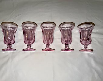 Verres à jus vintage Jamestown Pink par Fostoria