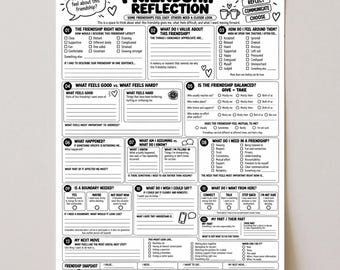 Friendship Reflection Worksheet | Healthy Friendship Therapy Printable | Friendship Check-In Boundaries | Relationship Wellness Activity PDF