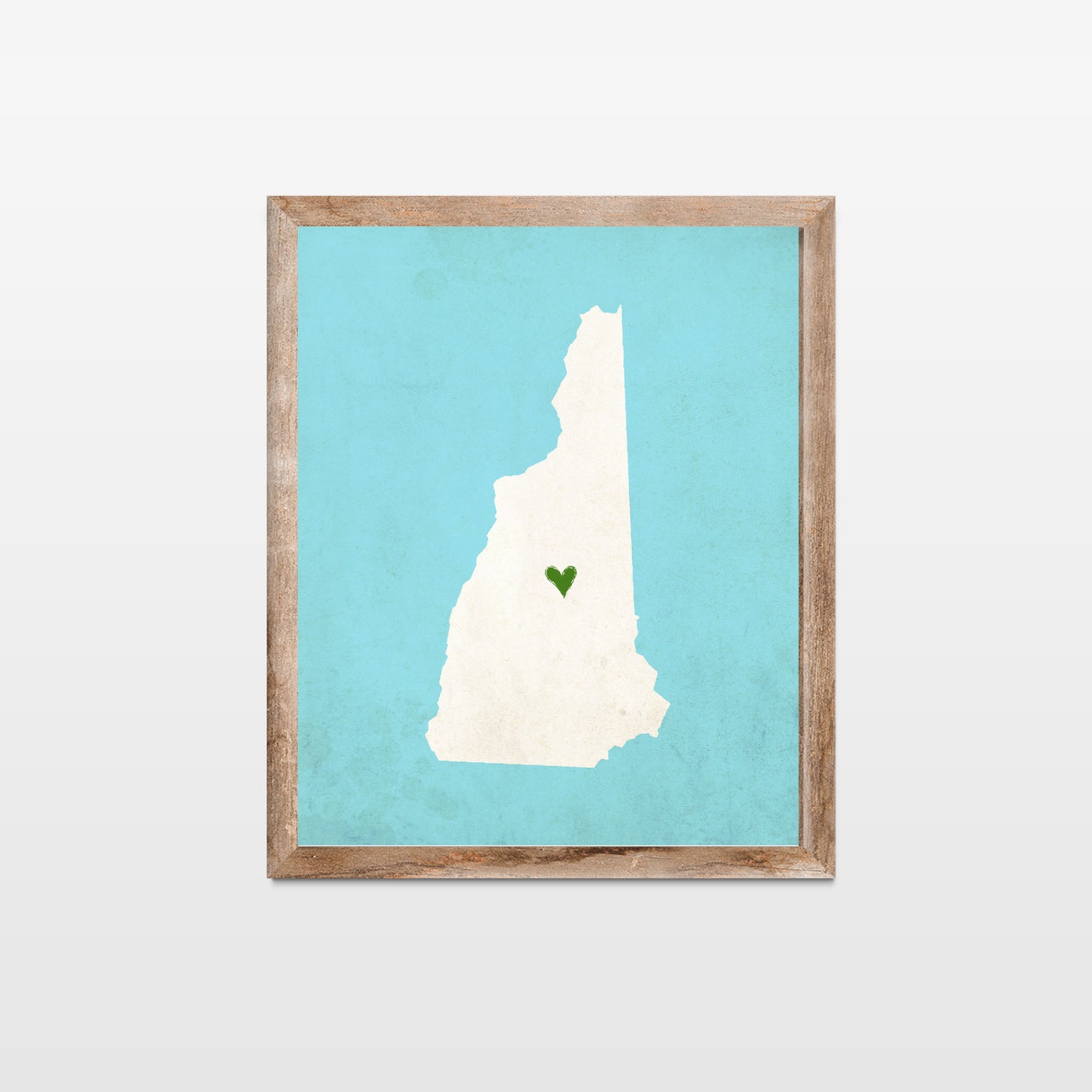 New Hampshire State Art Silhouette Map Personalized Print | Etsy