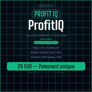 ProfitIQ — E-commerce Profitability Calculator | Shopify Amazon Etsy | Margin ROI VAT