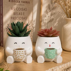 Cute Kawaii Planter 3D Printed Succulent Pot Custom Planter Desk Decor Gift for Plant Lovers