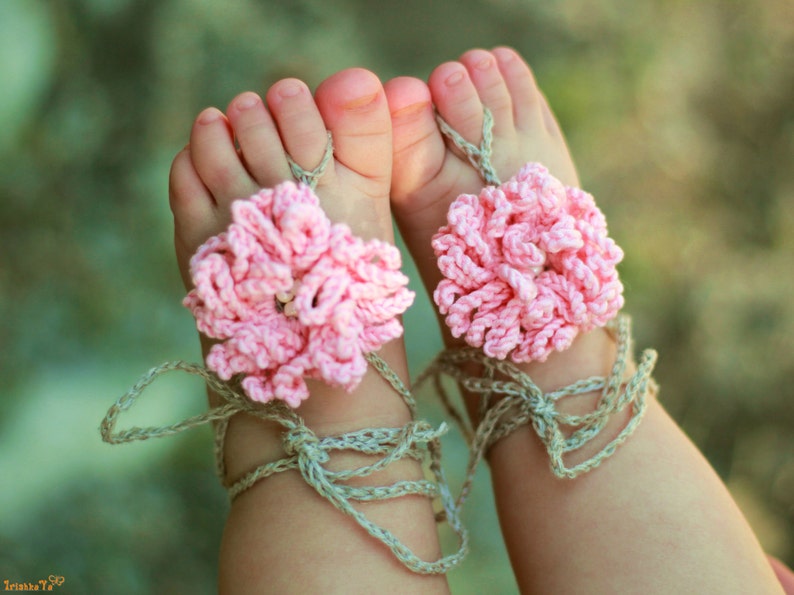 crochet baby barefoot sandals