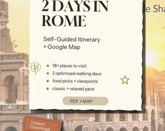 Itinerario de 2 días en Roma y mapa digital
