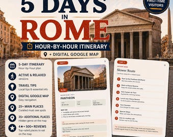 Itinerario de 5 días en Roma, guía de viaje para quienes visitan Roma por primera vez (PDF, descarga digital)