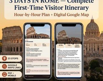 Itinerario de 3 días por Roma con Google Maps / Ruta para quienes visitan la ciudad por primera vez, paradas gastronómicas y joyas ocultas