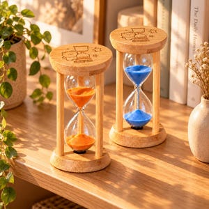 Wooden Hourglass 5 Minute Sand Timer Desk Decor Study Timer Gift