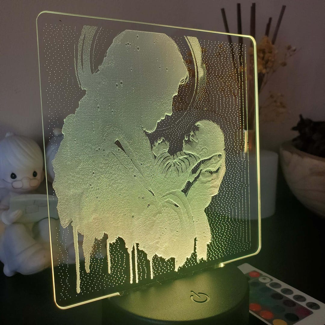 Jesus Holding Baby Acrylic LED Lamp, Christian Night Light, Religious ...