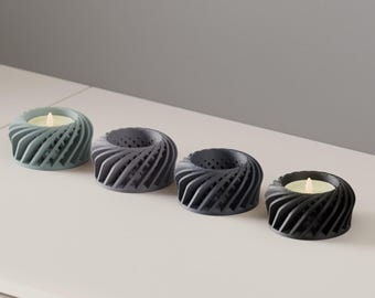 Portavelas de té con forma de hélice en espiral