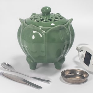 Lotus Ceramic Electric Incense Burner | Timer Temperature Control | Essential Oil Diffuser | Aromatherapy Warmer | Home Decor Gift