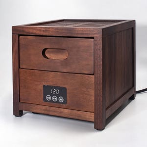 Elektrische temperatuurgecontroleerde aromaverwarmer, houten wierook- en theebrander met timer, traditionele geurverspreider voor harsen