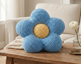 Schema per cuscino a forma di margherita all'uncinetto / Tutorial PDF facile per cuscino a forma di fiore