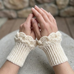Modèle de manchette en dentelle au crochet, tutoriel de bracelet élégant (téléchargement PDF)