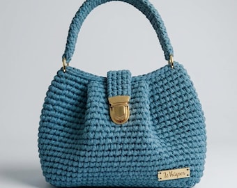 Crochet Pleated Handbag Pattern, Elegant Textured Bag, Clasp Closure (PDF Pattern)