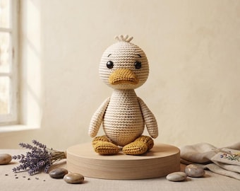 Patrón de amigurumi de patito para tejer a crochet, juguete de peluche DIY (PDF digital)