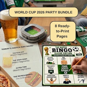 World Cup 2026 Party Bundle | Soccer Drinking Game, Bingo, Referee Cards (Digital Download)